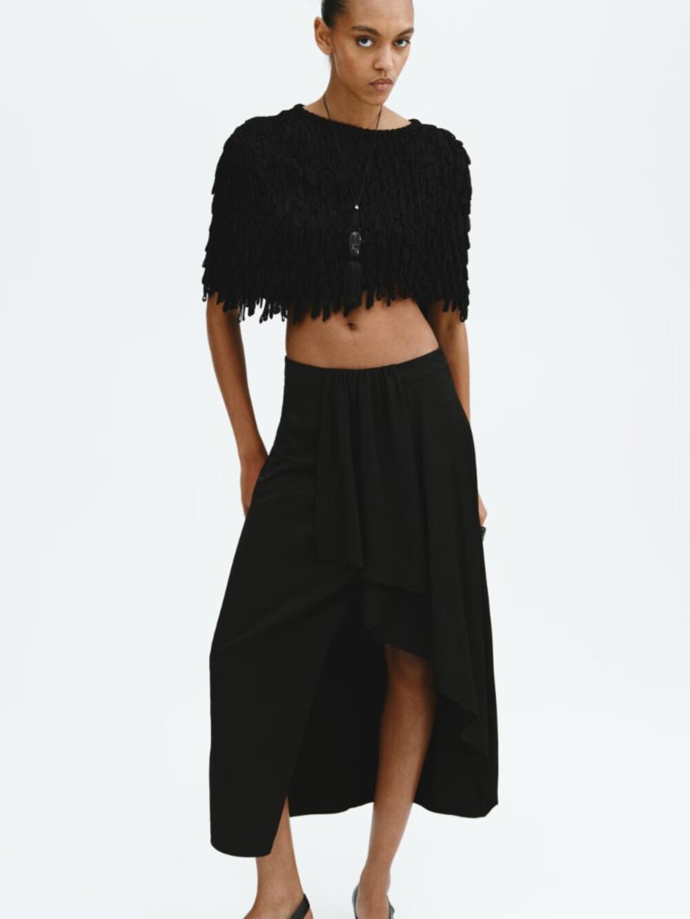 H&M Draped-Panel Asymmetric Skirt